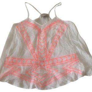 White Neon Embroidery Tank Top/Cami